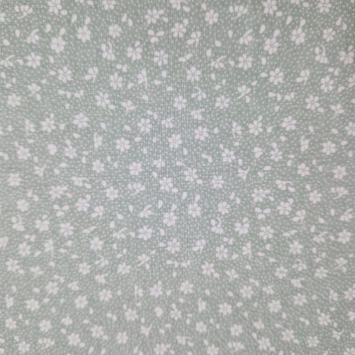 Menta-fehér virágos textil