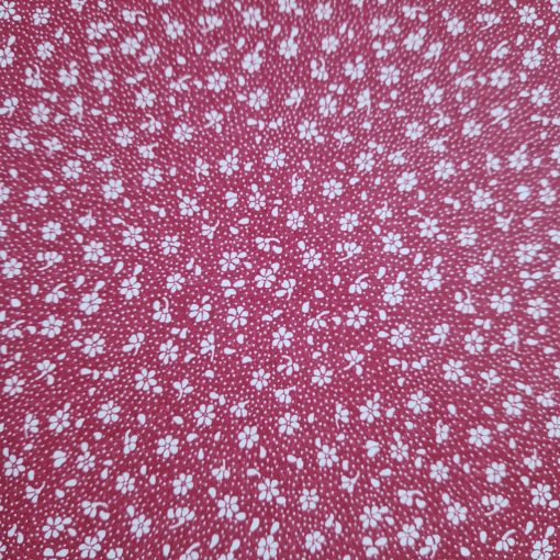 Piros-fehér virágos textil