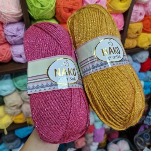 Nako Vizon Simli - Málna, csillogó fém szállal