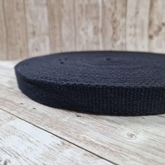 Heveder 2 cm-es - fekete pamut