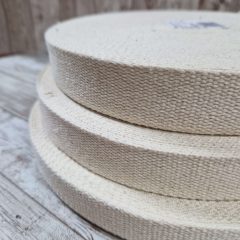 Heveder 2,5 cm-es - natúr pamut