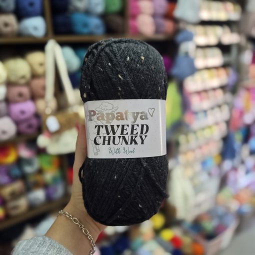Papatya Tweed Chunky - Fekete