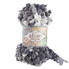 Alize Puffy Fine Color - Szürke-fehér