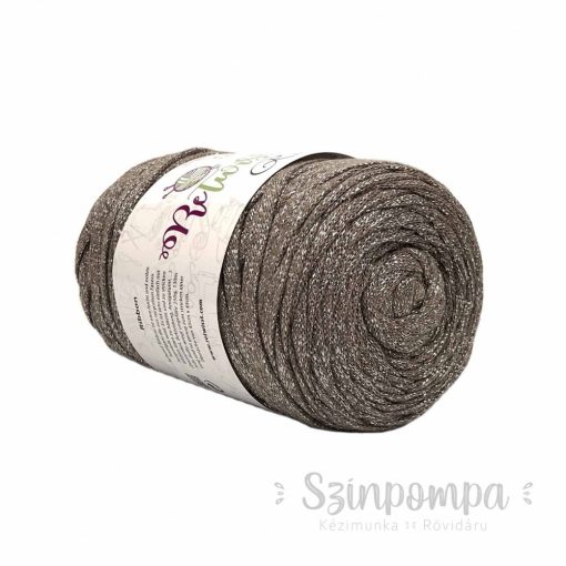 Retwisst Ribbon Lurex - Középbarna, fém szállal - 09