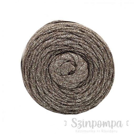 Retwisst Ribbon Lurex - Középbarna, fém szállal - 09