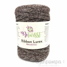 Retwisst Ribbon Lurex - Sötétbarna, ezüst szállal