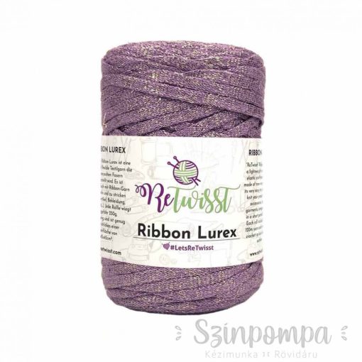 Retwisst Ribbon Lurex - Lila, ezüst szállal - 20