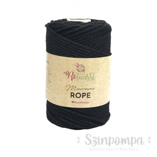 Retwisst Macrame Rope - Fekete