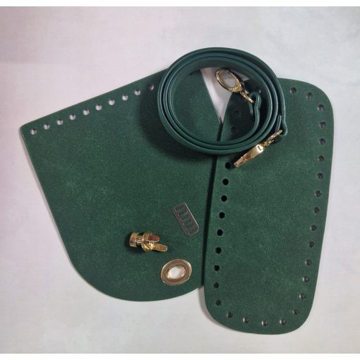 Zöld ekobőr táskaalap készlet