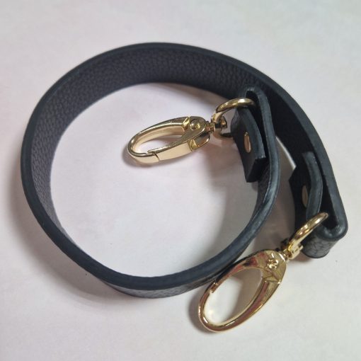 Ekobőr táskafül - fekete és arany