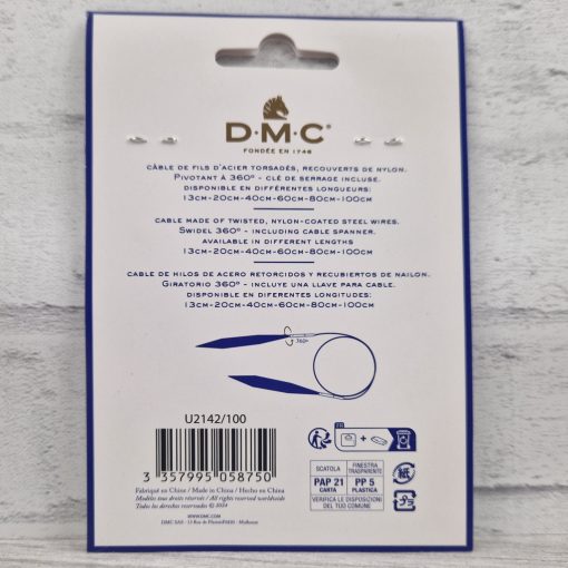 DMC cserélhető körkötőtűhöz kábel - 100 cm