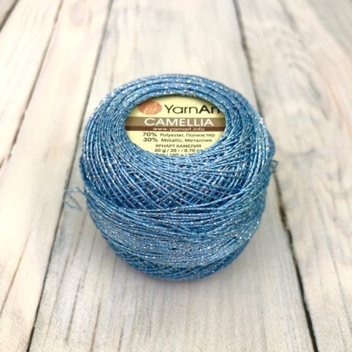 YarnArt Camellia - Kék, fém szállal