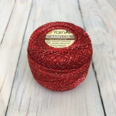 YarnArt Camellia - Piros, fém szállal