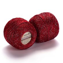 YarnArt Camellia - Piros, fém szállal - 416