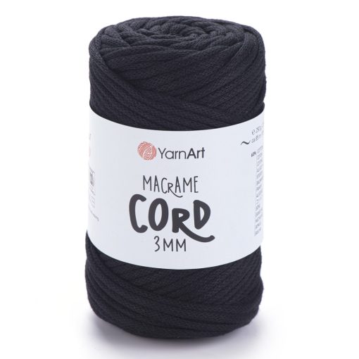 Yarnart Macrame Cord 3 mm - Fekete