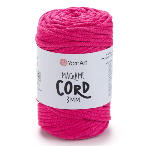 Yarnart Macrame Cord 3 mm - Neonrózsaszín